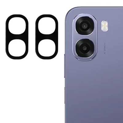 2Pcs For Oppo A6x 4G / A6x 5G Camera Lens Protector 2.5D Arc Edge Silk Printing Tempered Glass Full Coverage Rear Lens Film - Black