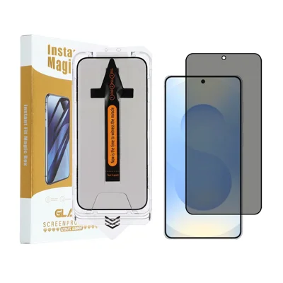 For Samsung Galaxy S26 Anti Spy Full Screen Protector High Aluminium Silicon Glass Film with Dust Removal Tool (Fingerprint Unlock) - Black