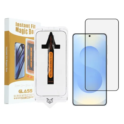 For Samsung Galaxy S26 Full Screen Protector HD Clear High Aluminium Silicon Glass Film with Dust Removal Tool (Fingerprint Unlock) - Black