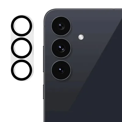 Proteção de Vidro Temperado para Samsung Galaxy S23, Filme de Lente de Câmera com Impressão Seda - Preto