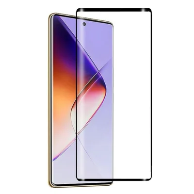 For Infinix Note 40 Pro 4G Full Screen Protector 3D Curved Tempered Glass Film Side Glue - Transparent