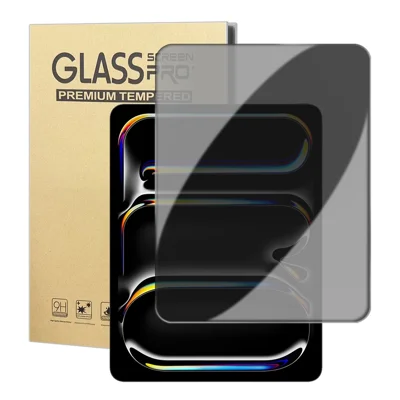 For iPad Pro 13 (2025) / (2024) Anti Spy Privacy Screen Protector Anti Fingerprint Tempered Glass Film (NOT Complete Covering) - Black