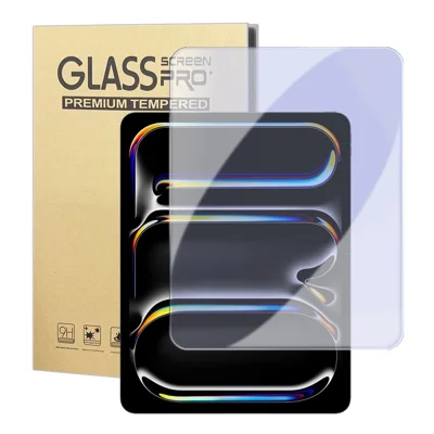 For iPad Pro 13 (2025) / (2024) Screen Protector Purple Light Eye Protection Anti Fingerprint Tempered Glass Film (NOT Complete Covering) - Transparent