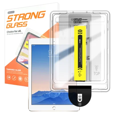 For iPad Air (2013) / iPad Air 2 Screen Protector Arc Edge Tempered Glass Film with Auto Dust-free Installation Tool (NOT Complete Covering) - Transparent - Transparent