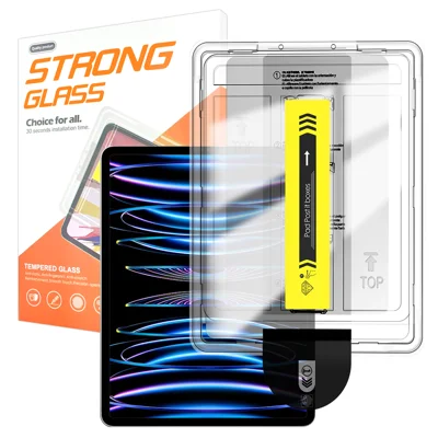 Voor iPad Pro 12,9 (2020) / iPad Pro 12,9 2e generatie (2022) / iPad Pro 12,9 (2021) Screenprotector Arc Edge Gehard Glasfolie met Automatische Stofvrije Installatietool (GEEN Volledige Bedekking) - Transparant - Transparant