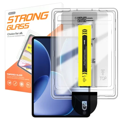 Protetor de Ecrã para Oppo Pad 4 Pro, Filme de Vidro Temperado com Borda Arqueada e Ferramenta de Instalação Automática Sem Poeira (NÃO Cobertura Total) - Transparente