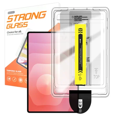 For Samsung Galaxy Tab S10 Ultra / Galaxy Tab S9 Ultra / Galaxy Tab S8 Ultra / Galaxy Tab S11 Ultra Screen Protector Arc Edge Tempered Glass Film with Auto Dust-free Installation Tool (NOT Complete Covering) - Transparent