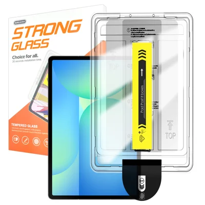 For Samsung Galaxy Tab S10 FE+ Screen Protector Arc Edge Tempered Glass Film with Auto Dust-free Installation Tool (NOT Complete Covering) - Transparent
