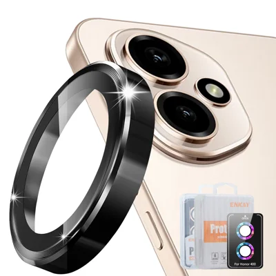 ENKAY HAT PRINCE For Honor 400 5G (Global) Camera Lens Protector  Metal Ring Lens Film - Black
