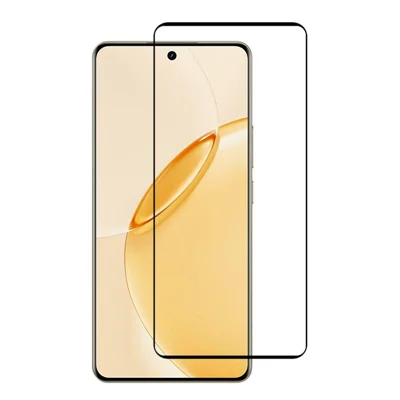 For Realme 16 Pro+ 5G Silk Printing Full Screen Protector Side Glue 3D High Aluminum-Silicon Glass Film - Black