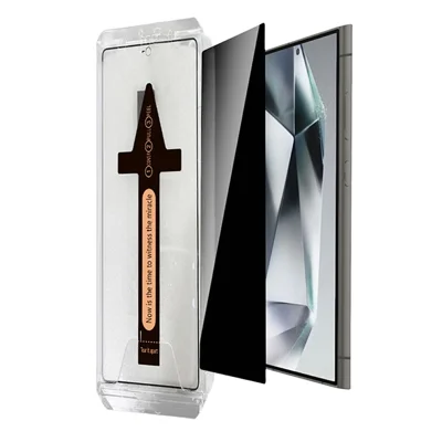 For Samsung Galaxy S26 Anti Spy Tempered Glass Screen Protector with Automatic Dust Removal Tool - Black