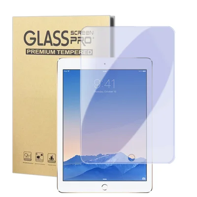 For iPad Air (2013) / iPad Air 2 Screen Protector Purple Light Eye Protection Anti Fingerprint Tempered Glass Film (NOT Complete Covering) - Transparent