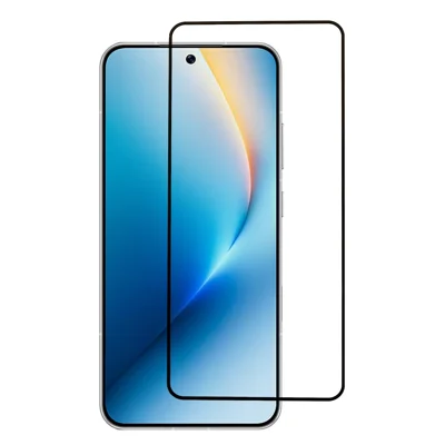 For Honor Win 5G Screen Protector Silk Printing Full Glue Full Coverage Tempered Glass Screen Film - Black