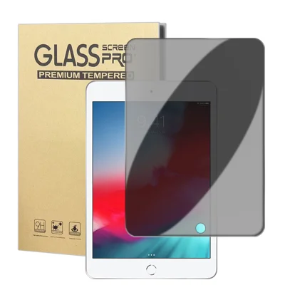 For iPad mini 4 Anti Spy Privacy Screen Protector Anti Fingerprint Tempered Glass Film (NOT Complete Covering) - Black