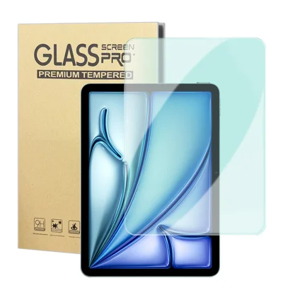 For iPad Air 11 (2026) / (2025) / (2024) Screen Protector Green Light Eye Protection Tempered Glass Film (Not Complete Covering) - Transparent
