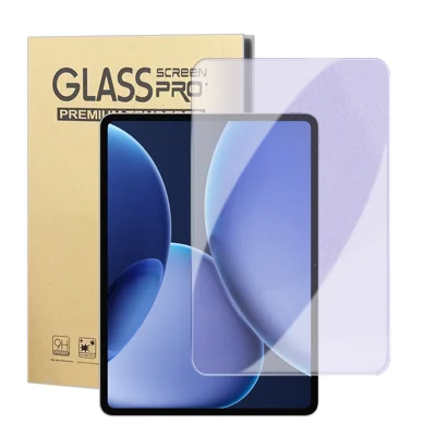 For Oppo Pad 4 Pro Screen Protector Purple Light Eye Protection Anti Fingerprint Tempered Glass Film (NOT Complete Covering) - Transparent
