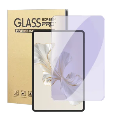 For Honor Pad 9 Pro Screen Protector Purple Light Eye Protection Anti Fingerprint Tempered Glass Film (NOT Complete Covering) - Transparent