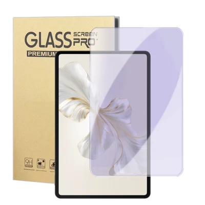 For Honor Pad 9 Screen Protector Purple Light Eye Protection Anti Fingerprint Tempered Glass Film (NOT Complete Covering) - Transparent