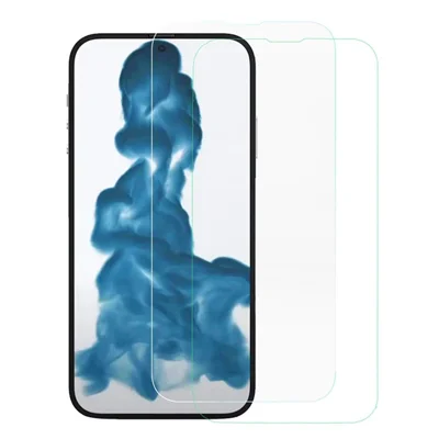 For iPhone 16 Plus 2Pcs/Set Screen Protector 2.5D Arc Edge Anti-scratch Tempered Glass Film (NOT Complete Covering) - Transparent