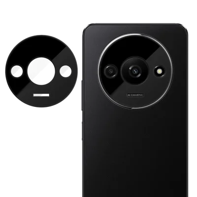 For Xiaomi Redmi A3 4G Full Cover Camera Lens Protector Silk Print HD Anti Fingerprint AR Tempered Glass Lens Film - Black