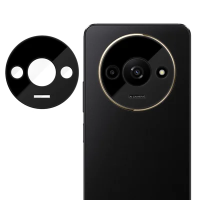 For Xiaomi Redmi A3x 4G Full Cover Camera Lens Protector Silk Print HD Anti Fingerprint AR Tempered Glass Lens Film - Black
