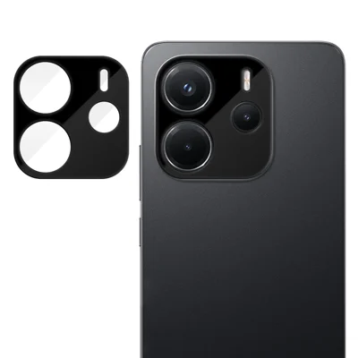 For Xiaomi Redmi Note 14 4G (164.84mm) / Xiaomi Redmi Note 14 4G (163.25mm) Full Cover Camera Lens Protector Silk Print HD Anti Fingerprint AR Tempered Glass Lens Film - Black