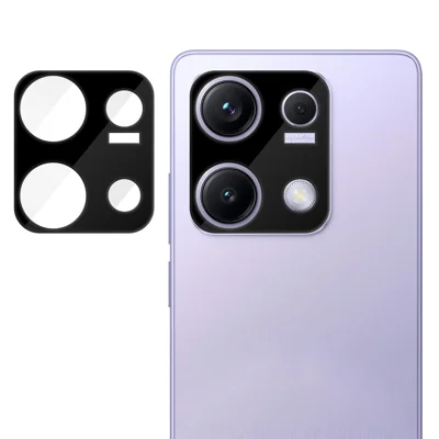 Protetor de Lente de Câmera para Xiaomi Redmi Note 14S 4G, Cobertura Total, Impressão em Seda, HD, Anti-impressões Digitais, Filme de Vidro Temperado com Revestimento AR - Preto