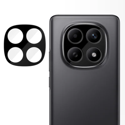 Ochrona obiektywu aparatu Full Cover dla Xiaomi Redmi Note 15 5G (Global), z nadrukiem w technologii silk print, HD, odporna na odciski palców, szkło hartowane AR – kolor czarny
