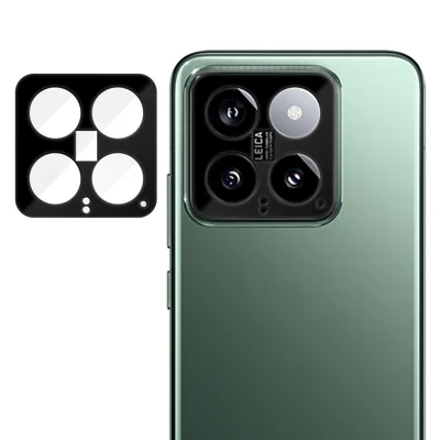 For Xiaomi 14 Full Cover Camera Lens Protector Silk Print HD Anti Fingerprint AR Tempered Glass Lens Film - Black