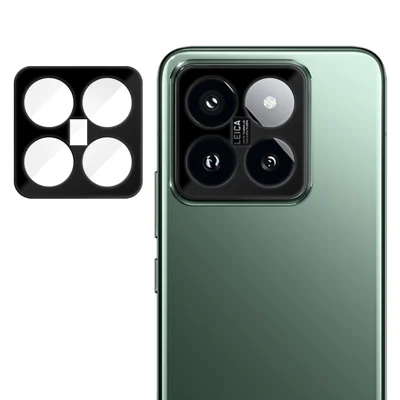 For Xiaomi 14 Pro Full Cover Camera Lens Protector Silk Print HD Anti Fingerprint AR Tempered Glass Lens Film - Black