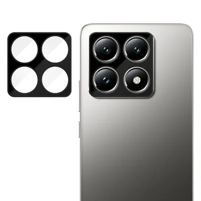 For Xiaomi 14T Pro Full Cover Camera Lens Protector Silk Print HD Anti Fingerprint AR Tempered Glass Lens Film - Black