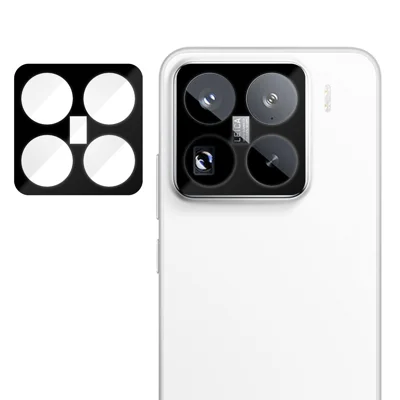 Protector de Lente de Cámara Completo para Xiaomi 15 Pro, Impresión en Seda HD, Antihuellas, AR, Vidrio Templado - Negro