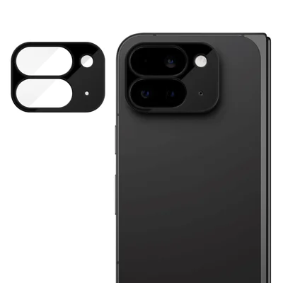 For Google Pixel 9 Pro Fold 5G Full Cover Camera Lens Protector Silk Print HD Anti Fingerprint AR Tempered Glass Lens Film - Black
