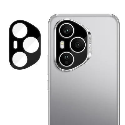 For Honor 400 Pro 5G (Global) Full Cover Camera Lens Protector Silk Print HD Anti Fingerprint AR Tempered Glass Lens Film - Black