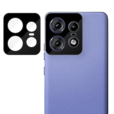 For Motorola Edge 50 Pro 5G Full Cover Camera Lens Protector Silk Print HD Anti Fingerprint AR Tempered Glass Lens Film - Black