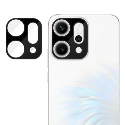 For Oppo Reno14 Pro 5G (Global) Full Cover Camera Lens Protector Silk Print HD Anti Fingerprint AR Tempered Glass Lens Film - Black