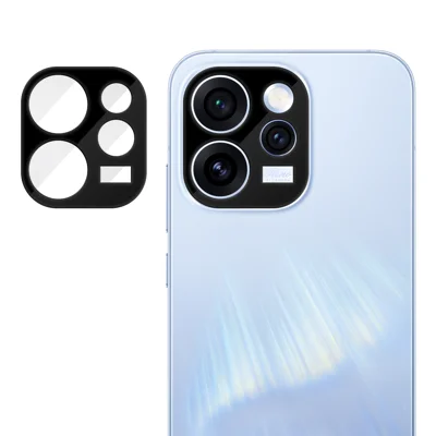 Pour Oppo Reno15 Pro 5G (Global) Protecteur de Lentille de Caméra avec Impression Silk HD, Anti-Empreintes, Film de Lentille en Verre Trempé AR - Noir
