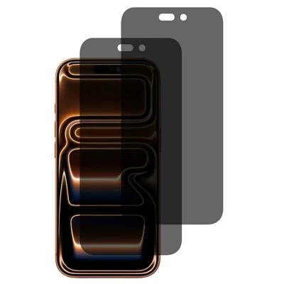 Voor iPhone 17 Pro 2 stuks Privacy hoog aluminium-silicium glas screenprotector 360° anti-spionage volledige dekking gehard glas - Zwart