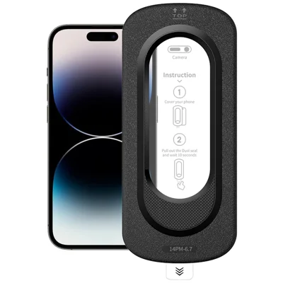 For iPhone 14 Pro Max Full Screen Protector Anti Fingerprint High Aluminium-silicon Glass Film with Dust Removal Installation Tool - Transparent