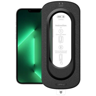 For iPhone 13 Pro Max Full Screen Protector Anti Fingerprint High Aluminium-silicon Glass Film with Dust Removal Installation Tool - Transparent