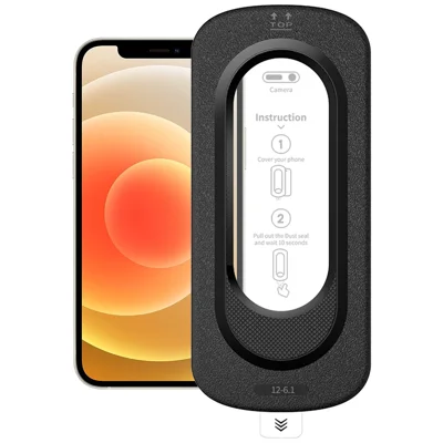 For iPhone 12 Full Screen Protector Anti Fingerprint High Aluminium-silicon Glass Film with Dust Removal Installation Tool - Transparent