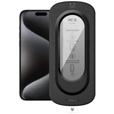 For iPhone 15 Pro Max Anti-Spy Full Screen Protector High Aluminium-silicon Glass Film with Dust Removal Installation Tool - Black