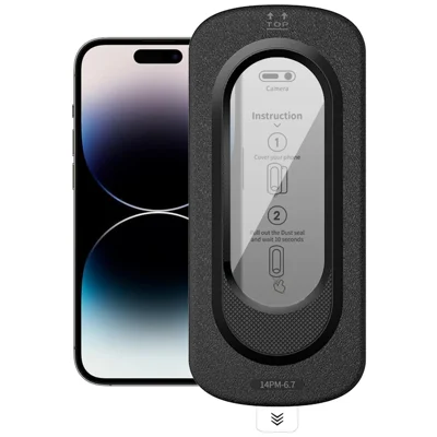 For iPhone 14 Pro Max Anti-Spy Full Screen Protector High Aluminium-silicon Glass Film with Dust Removal Installation Tool - Black