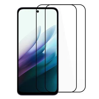 ITIETIE 2PCS For Xiaomi Redmi 15 4G (EU) (171mm) Silk Printing Tempered Glass 0.25mm High Aluminum Full Screen Protector, Full Glue - Transparent