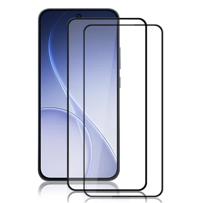 AMORUS 2Pcs For Oppo Reno15 F 5G  /  Reno14 F 5G  /  Reno13 5G (Global) Full Screen Protector Anti-Shatter Full Glue Tempered Glass Film - Black