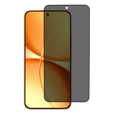 For Xiaomi Redmi Turbo 5 Max 5G Anti Spy Privacy Screen Protector 2.5D Arc Edge Full Glue Full Cover High Aluminium-silicon Glass Film (Fingerprint Unlock) - Black