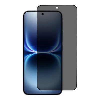 For vivo iQOO 15 Ultra 5G Anti Spy Privacy Screen Protector 2.5D Arc Edge Full Glue Full Cover High Aluminium-silicon Glass Film (Fingerprint Unlock) - Black