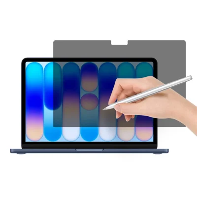 Pour MacBook Neo 13 pouces (2026) Protecteur d'écran complet PET anti-espionnage 360 degrés avec fixateur, film antieffraction - Noir