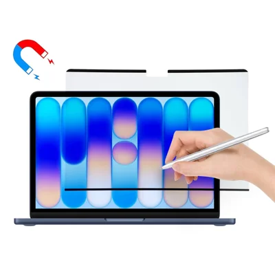 حامي شاشة بالكامل مقاس 13 بوصة لنظام MacBook Neo (2026) من نوع Papelike، رقيق جدًا، مغناطيسي، يلتصق تلقائيًا، فيلم كتابة من مادة PET - شفاف
