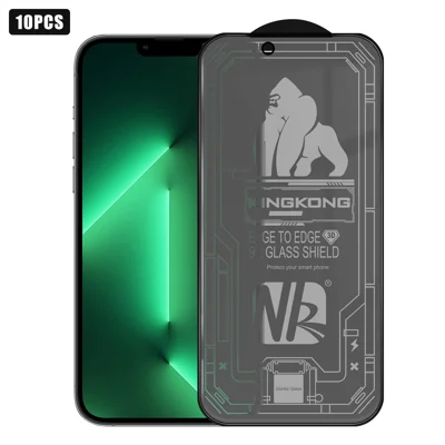 For iPhone 13 Pro Max 10Pcs Anti-Spy Matte Full Screen Protector 3D Large Arc Edge High Aluminium-silicon Glass Film - Black